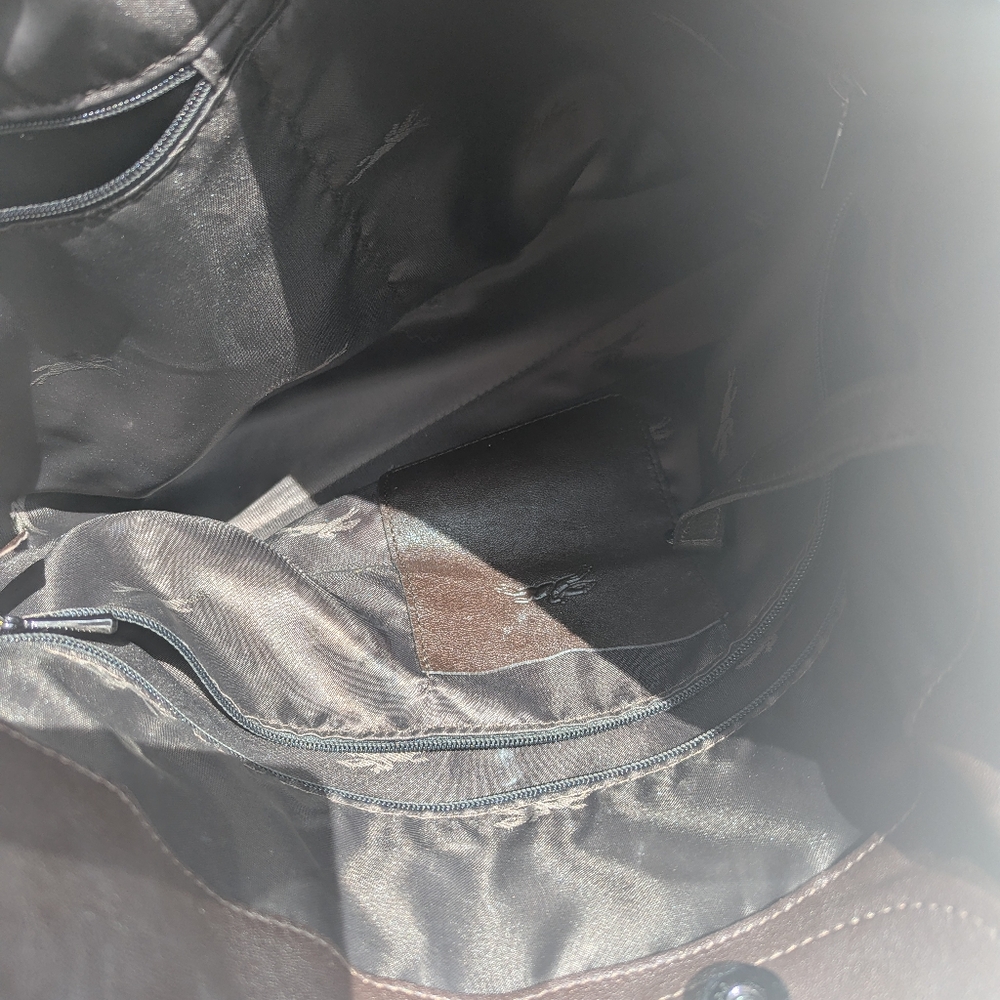 Classy, Authentic Longchamp large leather Midnight Blue Very Nice Shoulder Bag. - Picture 6 of 7